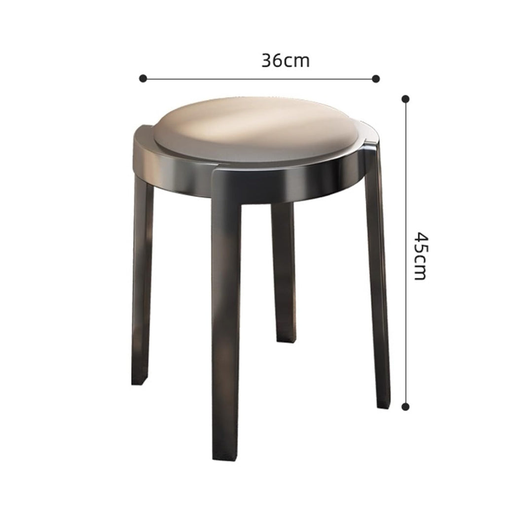 Round Stackable Stainless Steel Microfiber Leather Stools B739469