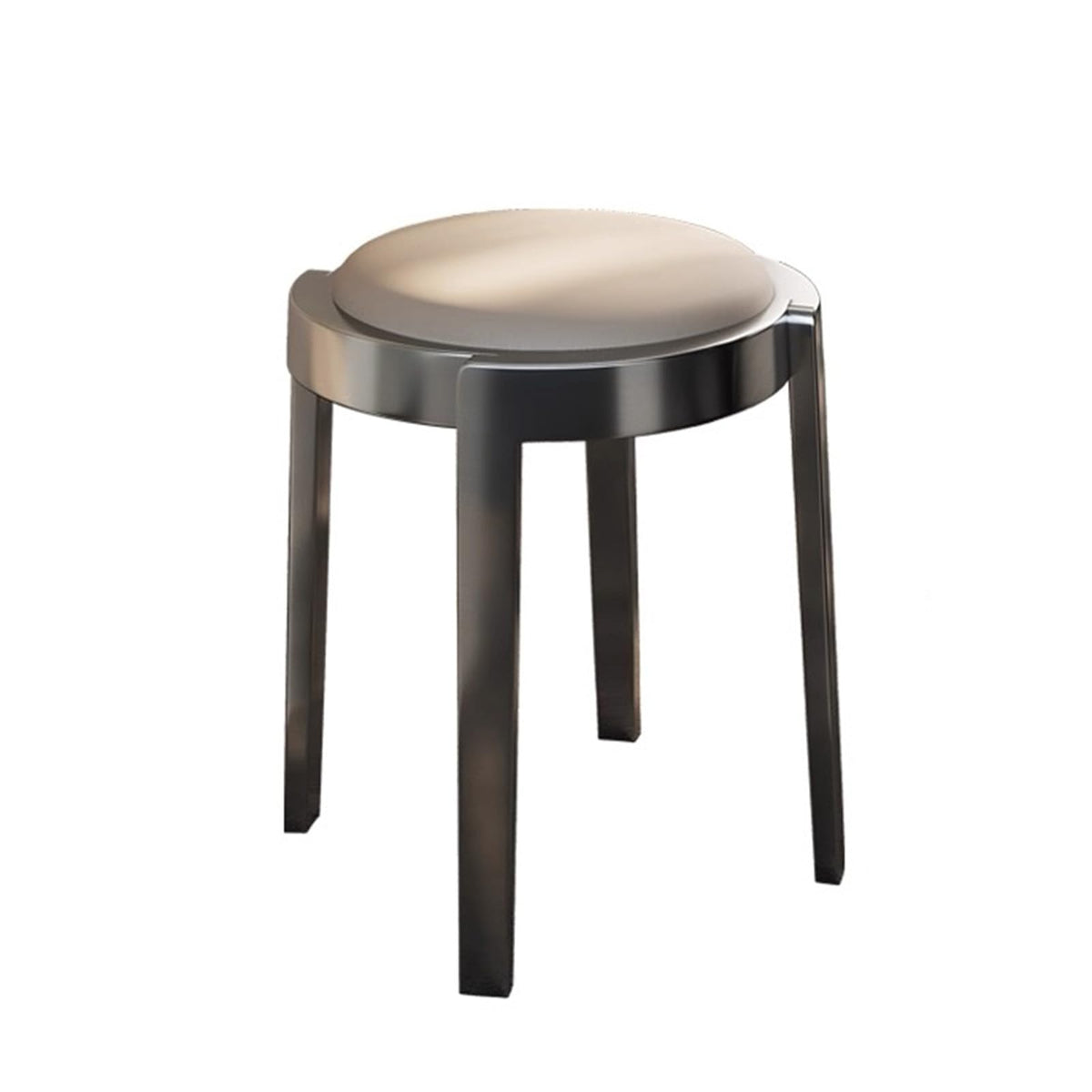 Round Stackable Stainless Steel Microfiber Leather Stools B739469