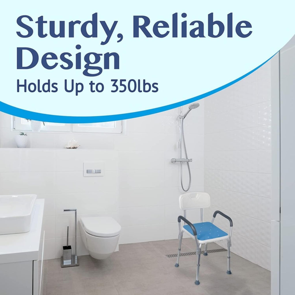Adjustable Shower Chair with Back and Armrests W555