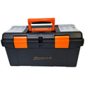 Plastic Tool Box with Tray and Dividers, Black, 19.25 Inches F1537