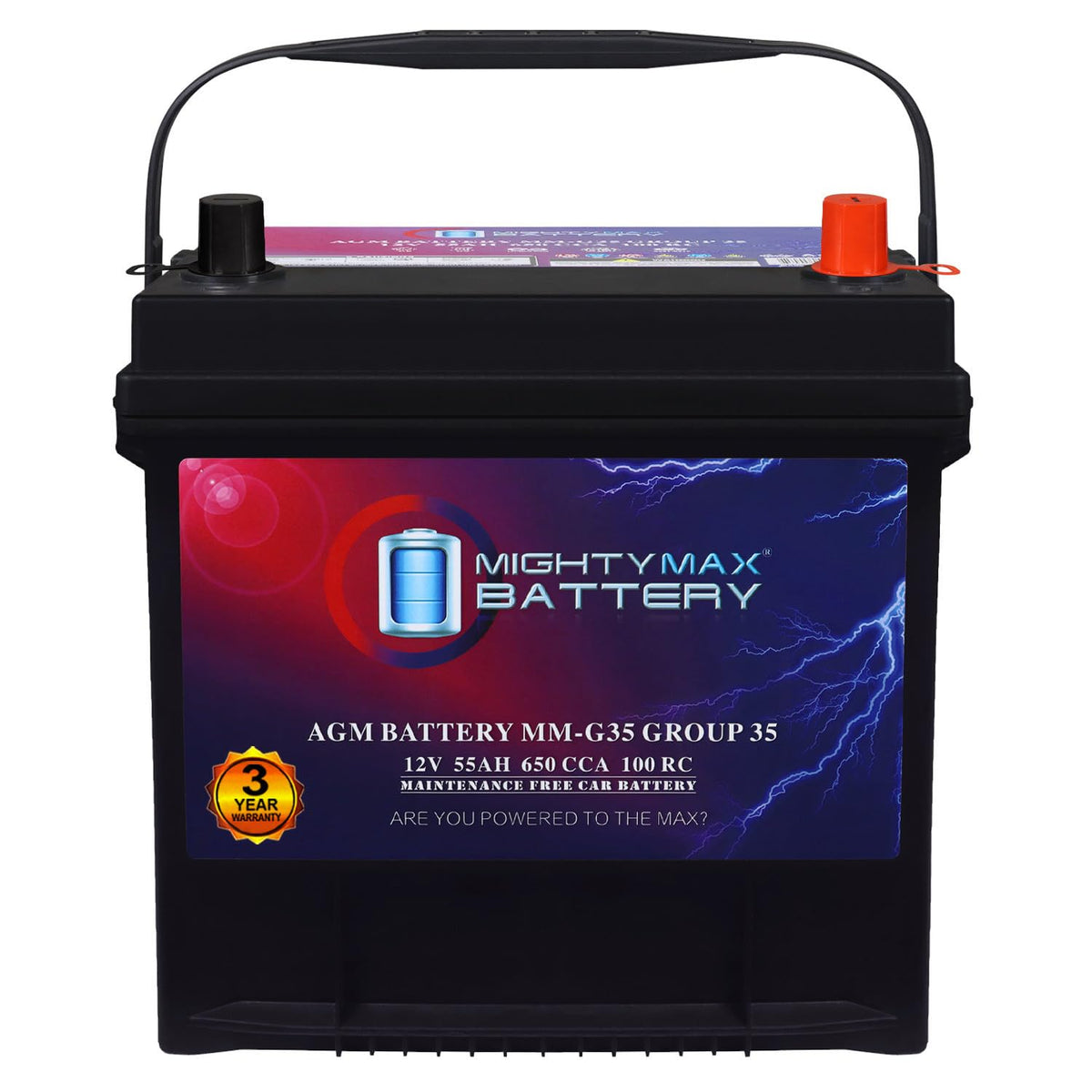 12V 55Ah AGM 650 CCA Replacement Battery Q706966
