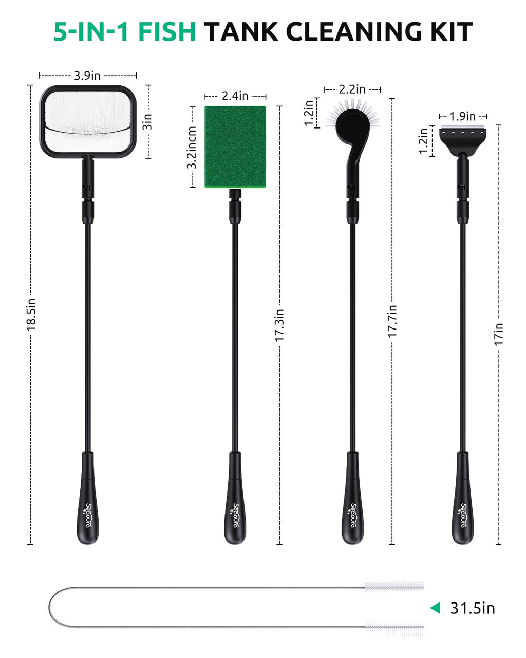 Aquarium Algae Scraper Glass Cleaner Set D385