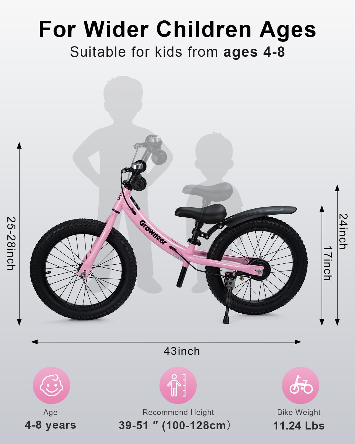 16" Pink Kids Balance Bike M60182