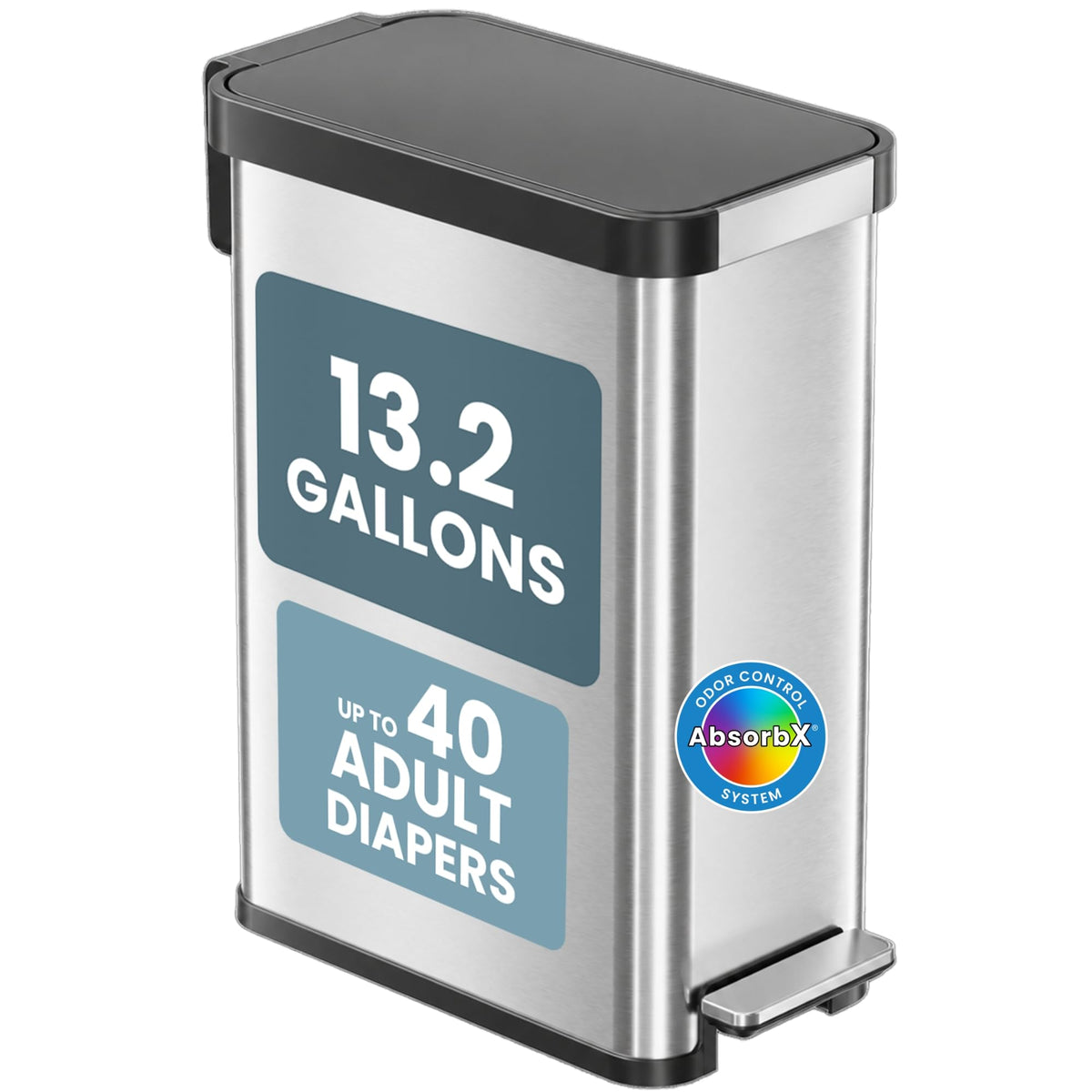 13 Gallon Stainless Steel Diaper Pail D264