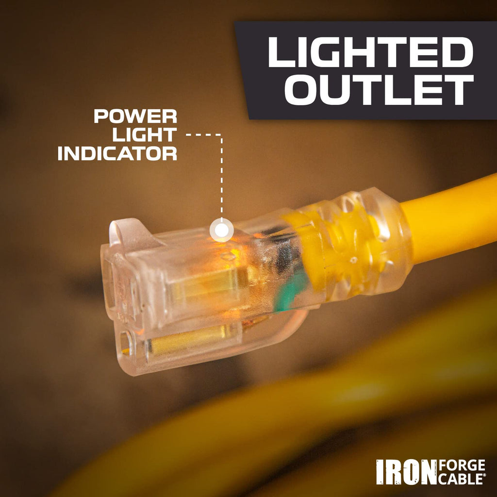 14 Gauge Heavy Duty Extension Cord, 100 Ft Yellow SJTW F161956