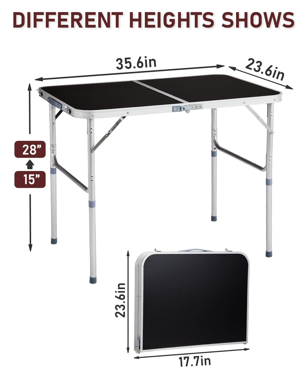Portable Folding Camping Table Black J640