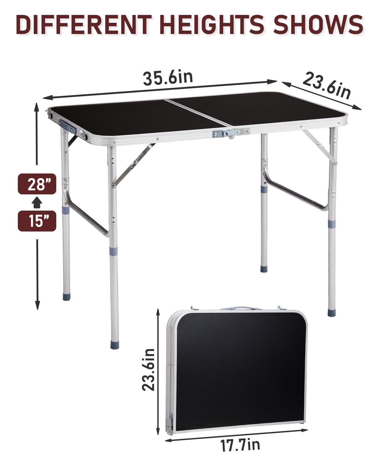 Portable Folding Camping Table Black J640