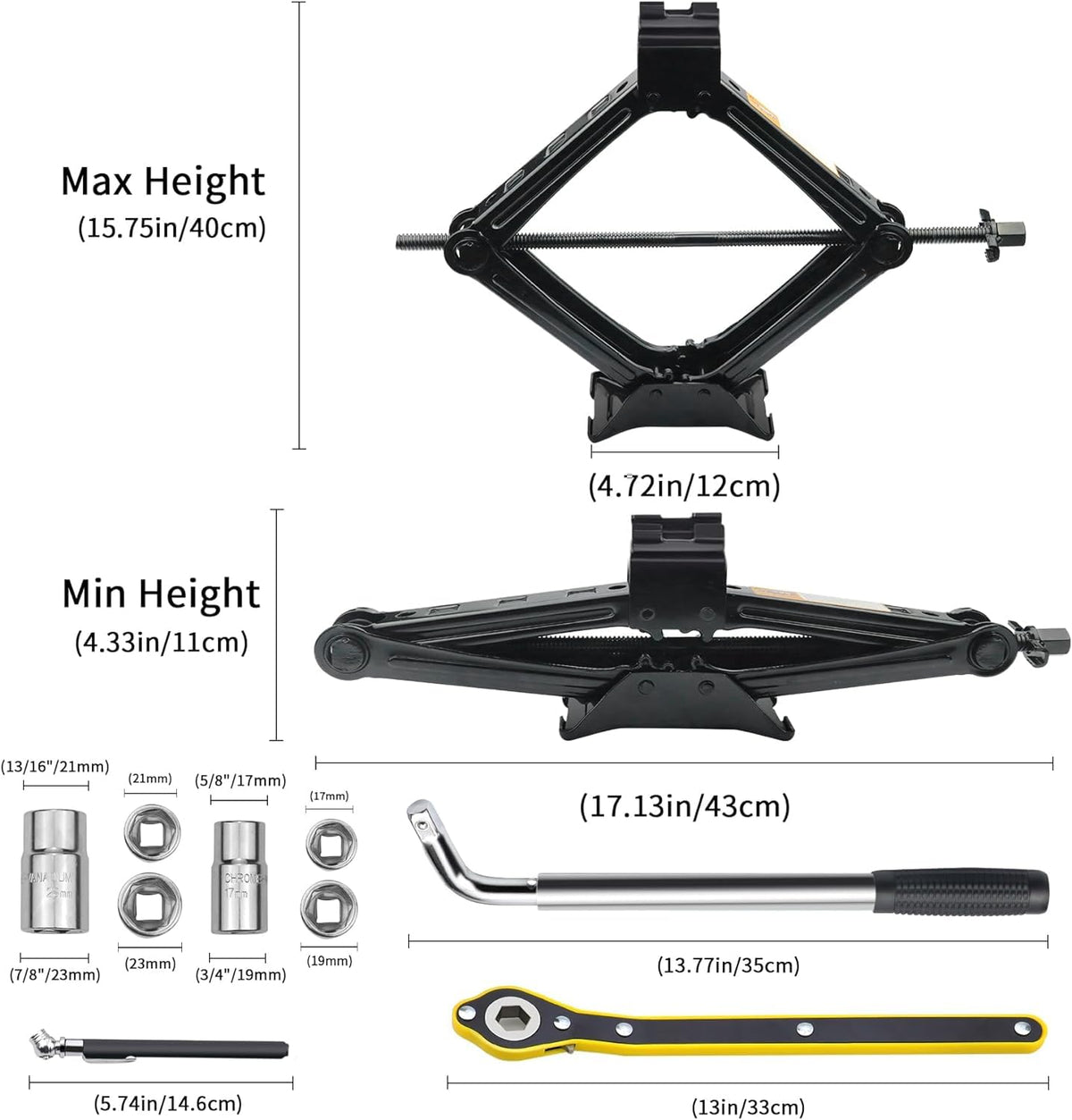 2 Ton Scissor Jack Kit with Lug Wrench D780388