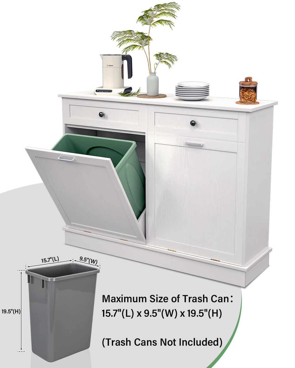 Double Tilt Out Trash Cabinet with Drawer X134