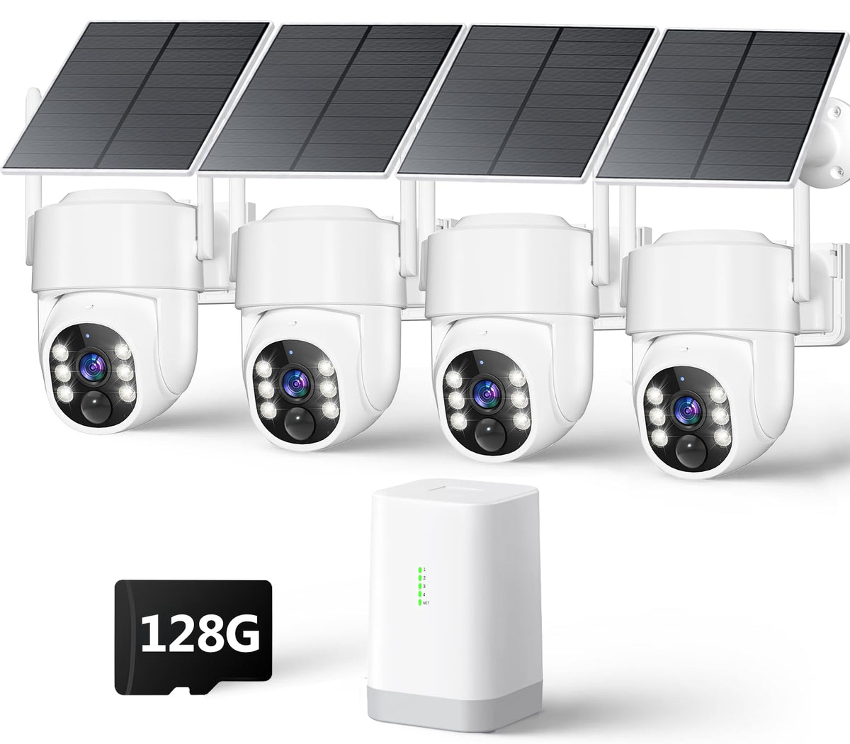 4MP Solar Powered Wireless Security Camera System with Color Night Vision N747