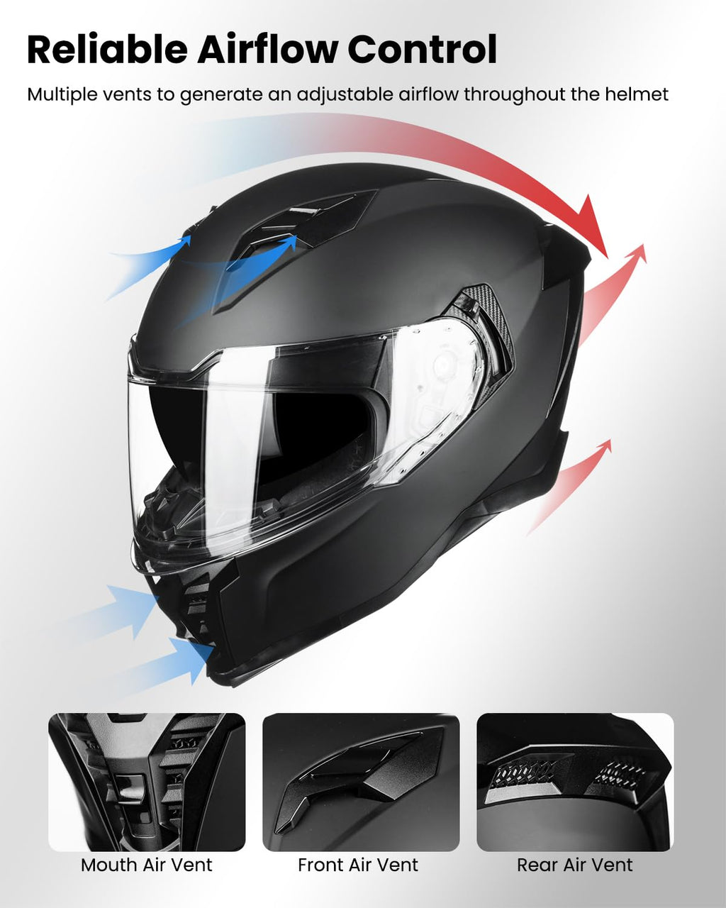 Full Face Motorcycle Helmet DOT Approved L8510