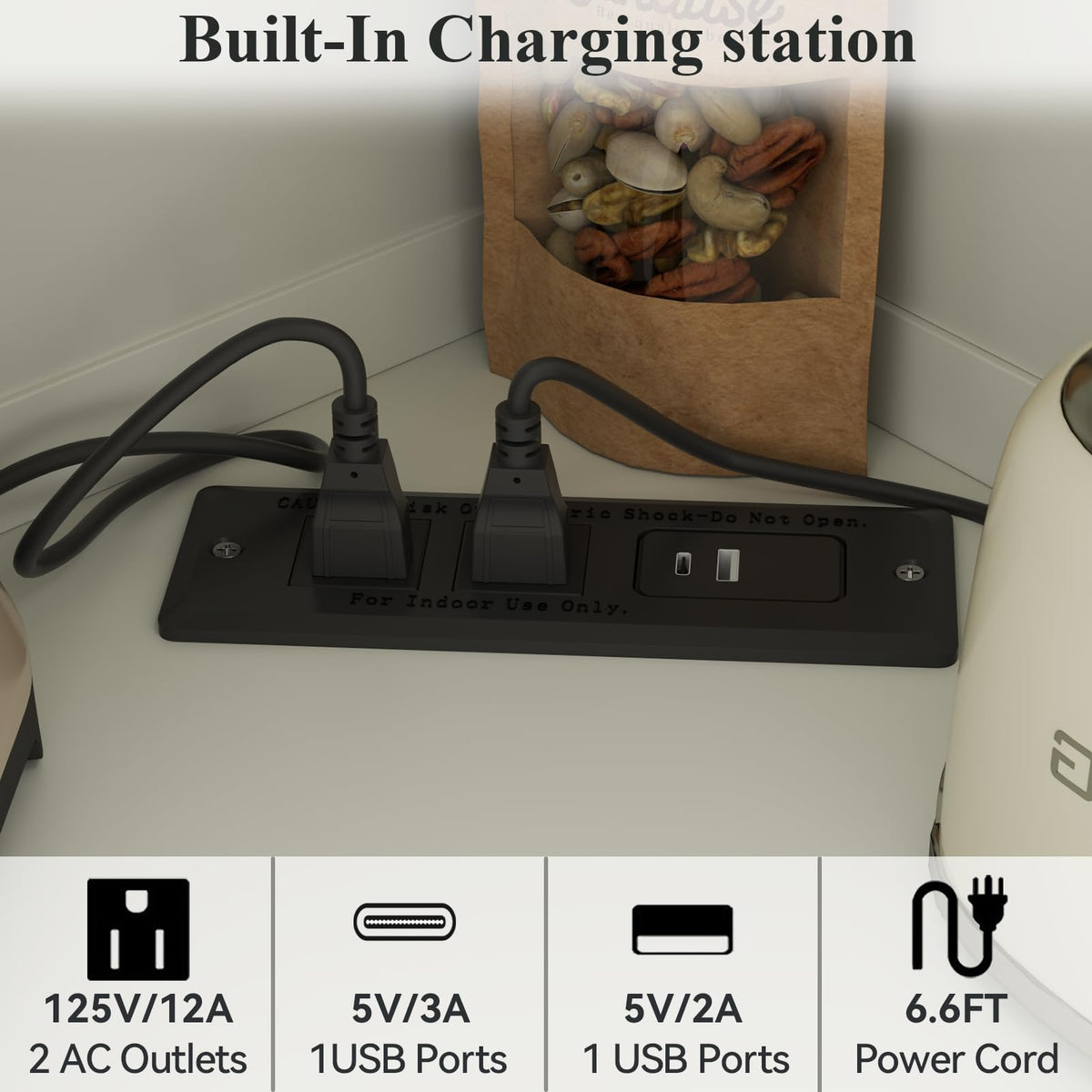74" Corner Cabinet with Charging Station Y5609