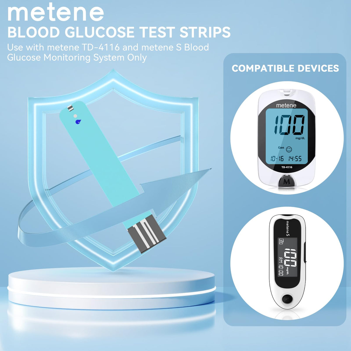 Blood Glucose Monitor Kit & 300 Test Strips M889