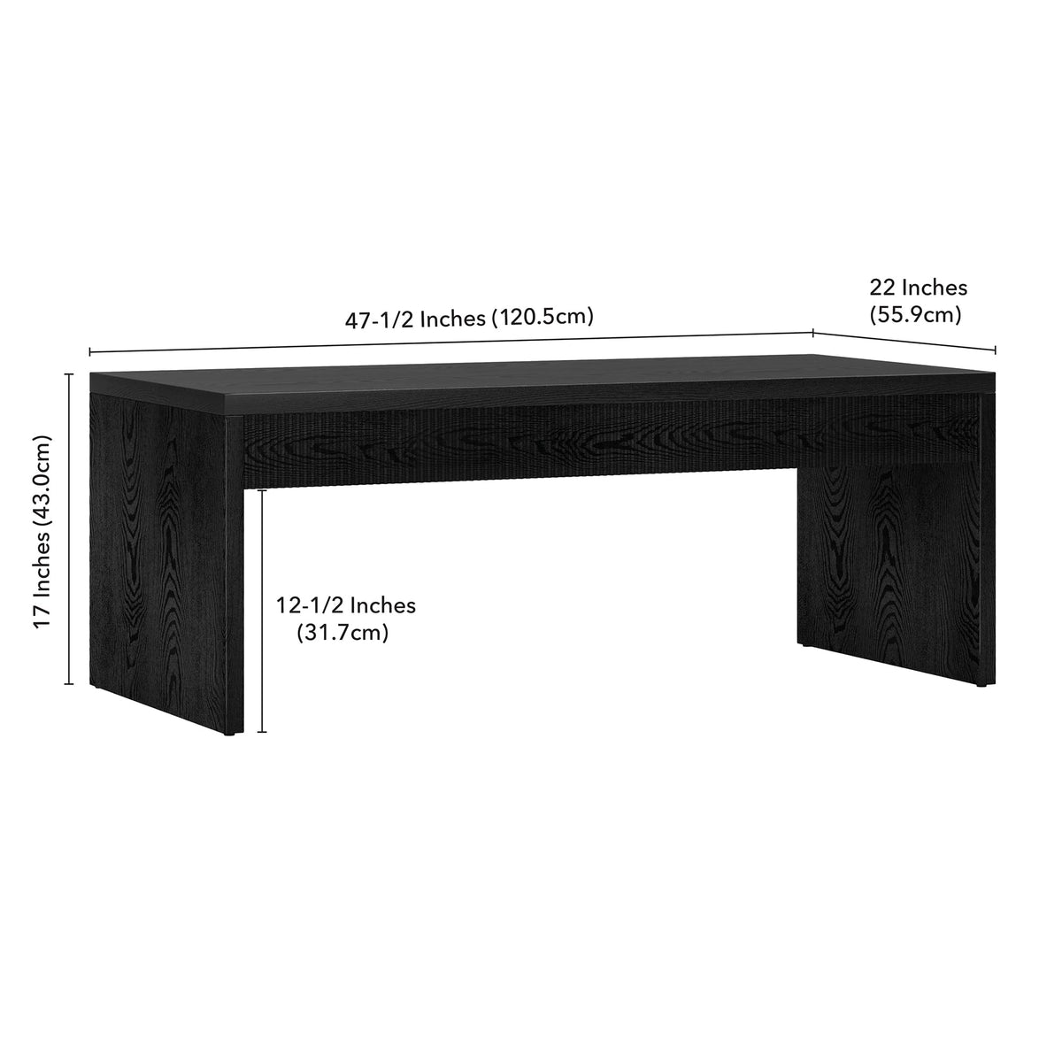 48" Modern Fluted Coffee Table V8631