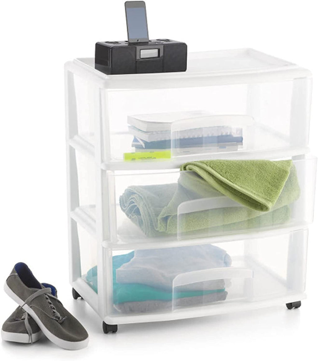 Plastic Storage Drawer Cart with 3 Clear Drawers E262
