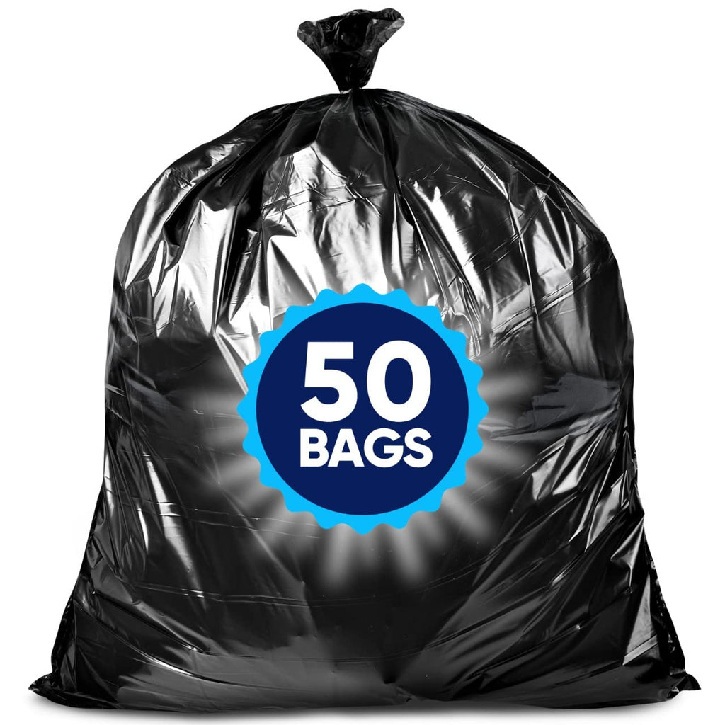 55 Gallon Heavy Duty Black Trash Bags 50 Count F609