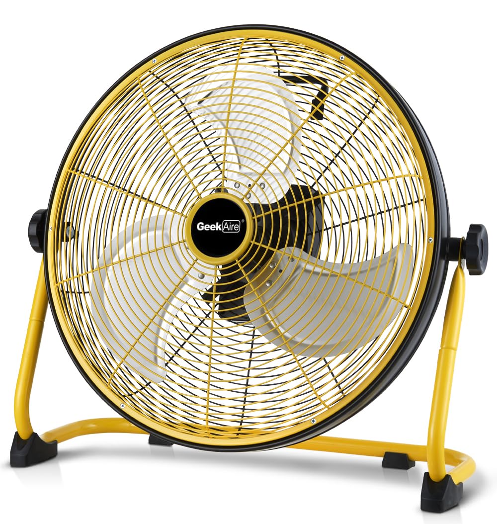 16" Portable Battery Operated Metal Floor Fan S56411