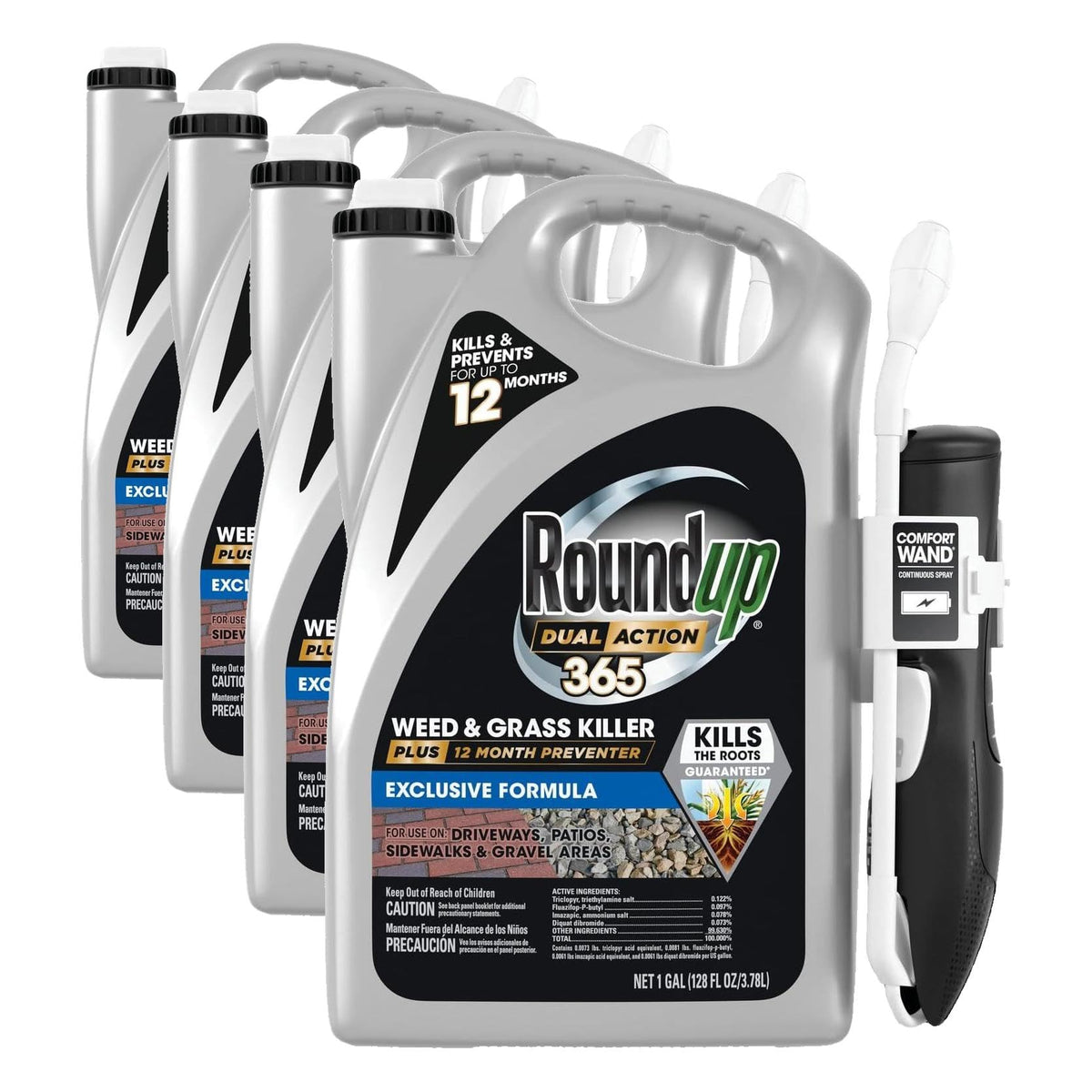 Weed & Grass Killer Plus 12 Month Preventer, 1 gal., Wand (Pack of 4) V70034
