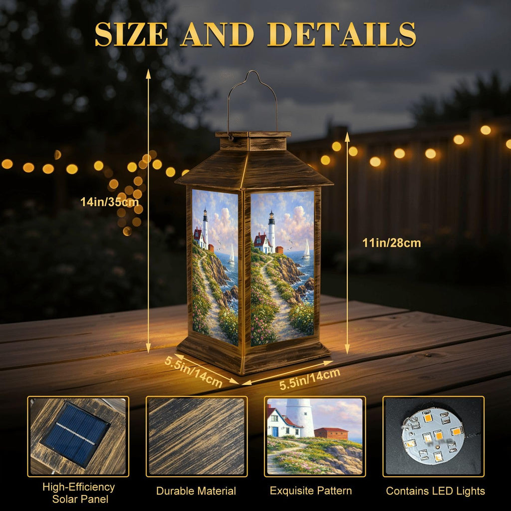 Solar Lantern Outdoor Waterproof LED Solar Lights Hanging Tabletop Lamp U50673