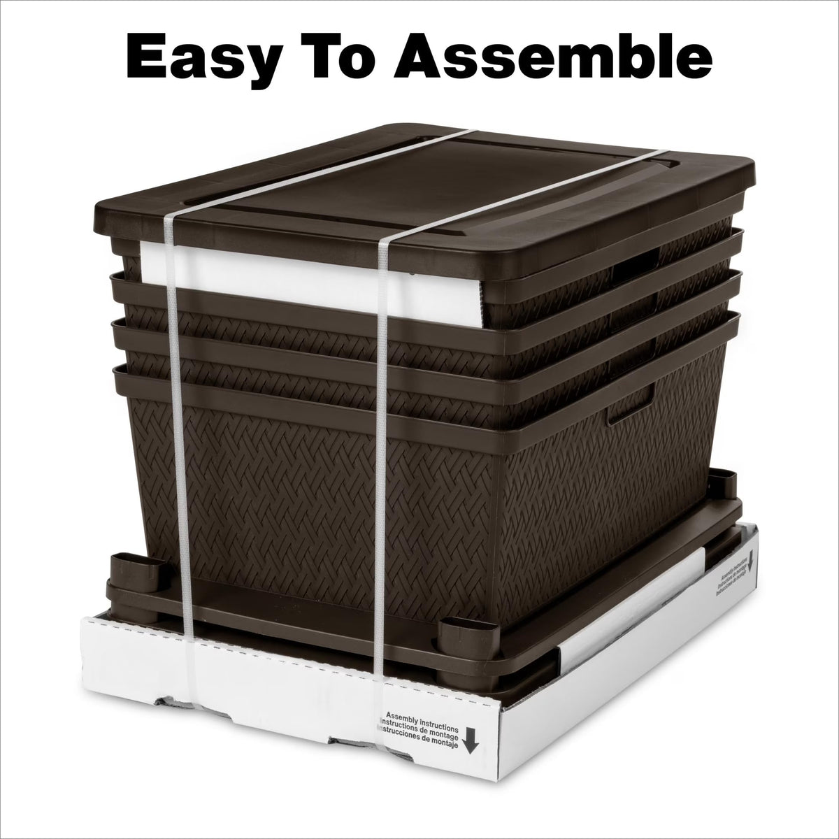 Brown 4-Drawer Storage Tower with Bins K255916