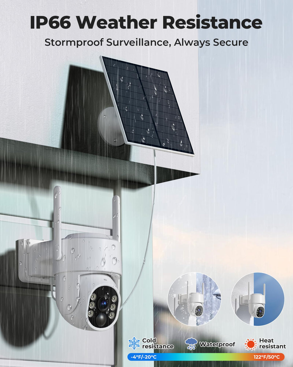 4MP Solar Powered Wireless Security Camera System with Color Night Vision N747