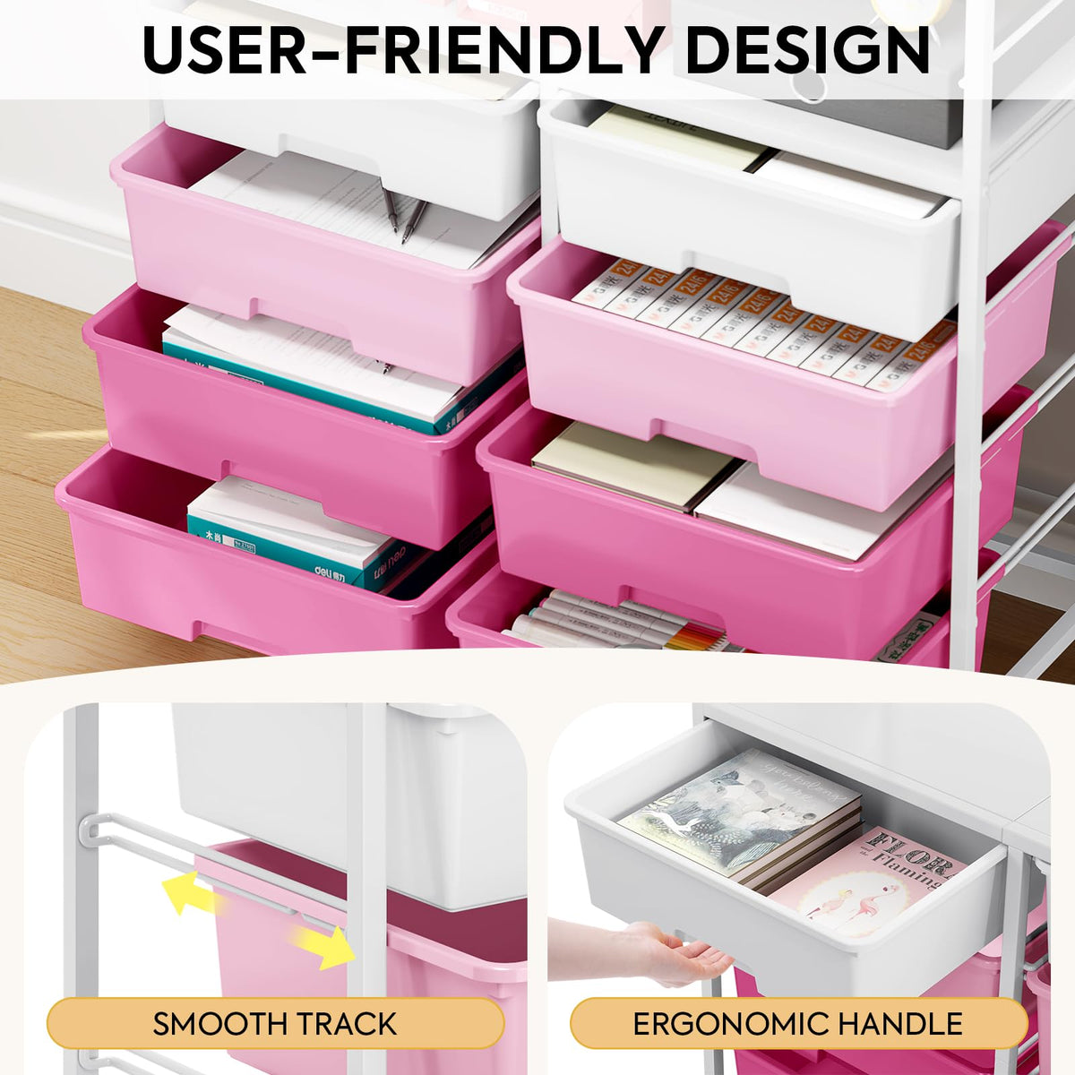 Rolling Storage Cart with 8 Drawers F358098