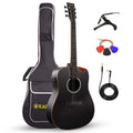 41” Black Spruce Wood Electro-Acoustic Guitar with Built-in Pickup T235