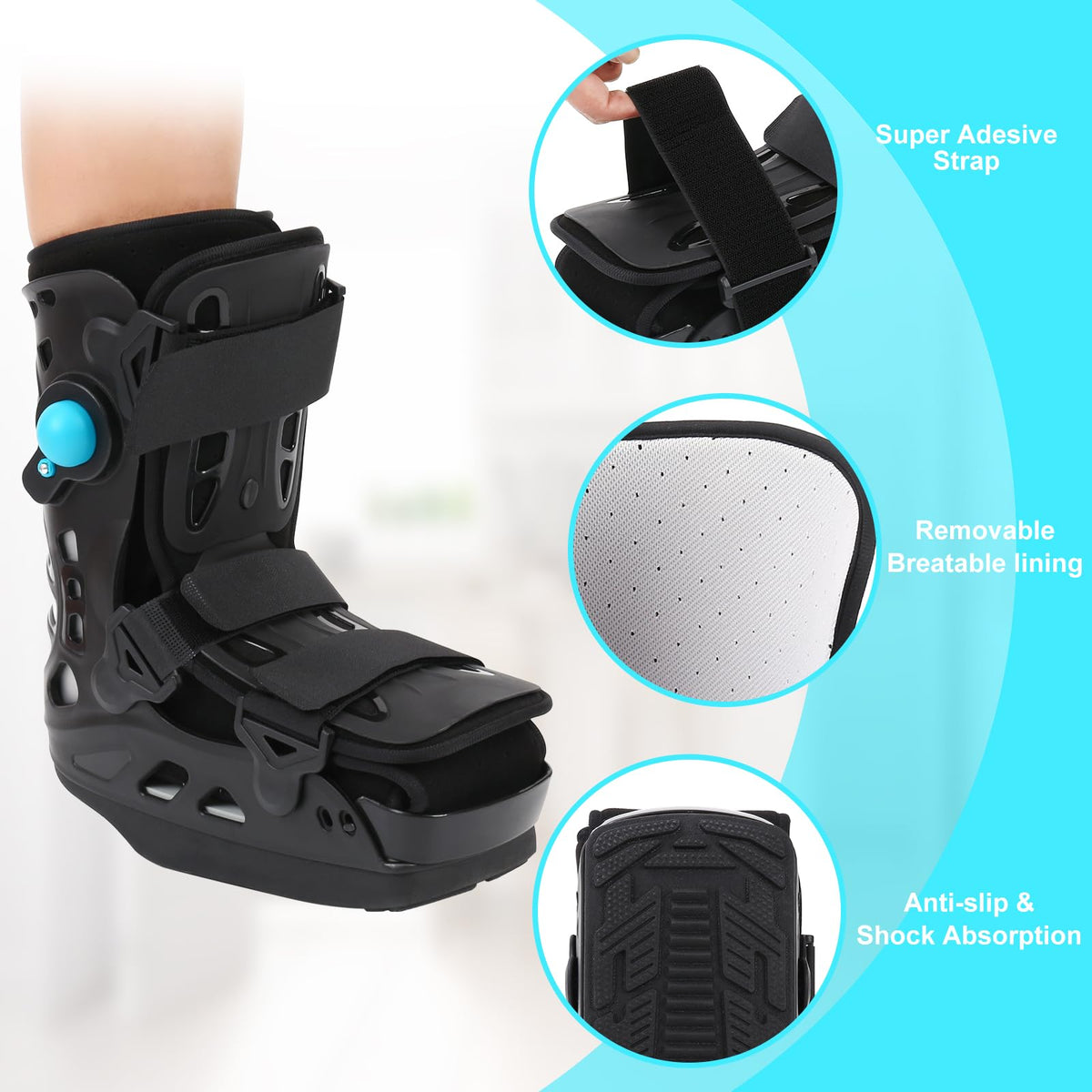 Inflatable Walker Fracture Boot Medical Short Air Cam Walker Brace Small Z313708