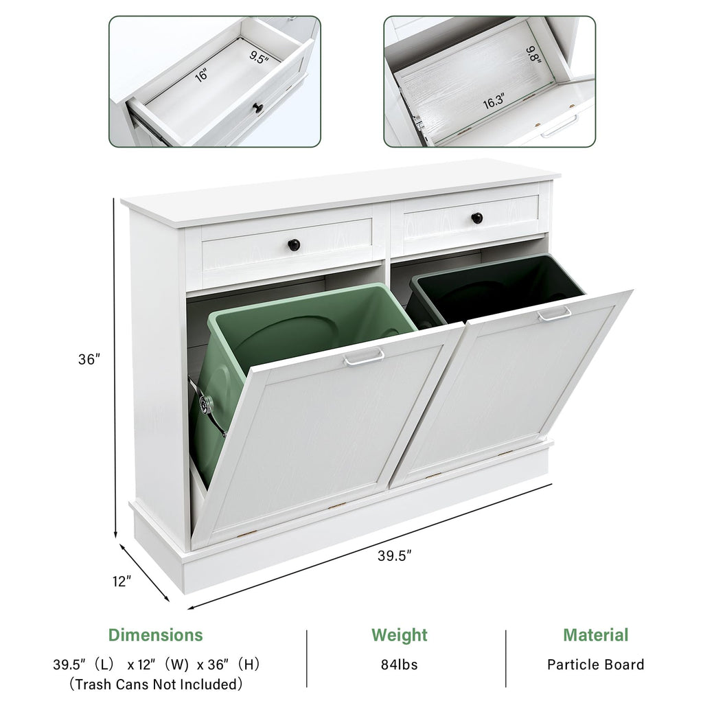 Double Tilt Out Trash Cabinet with Drawer X134