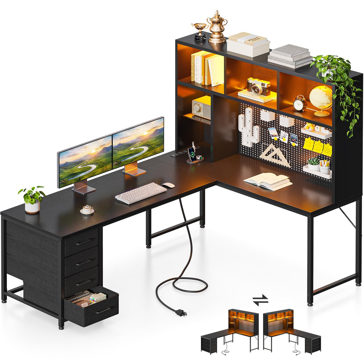 63" L Shaped Desk W7729