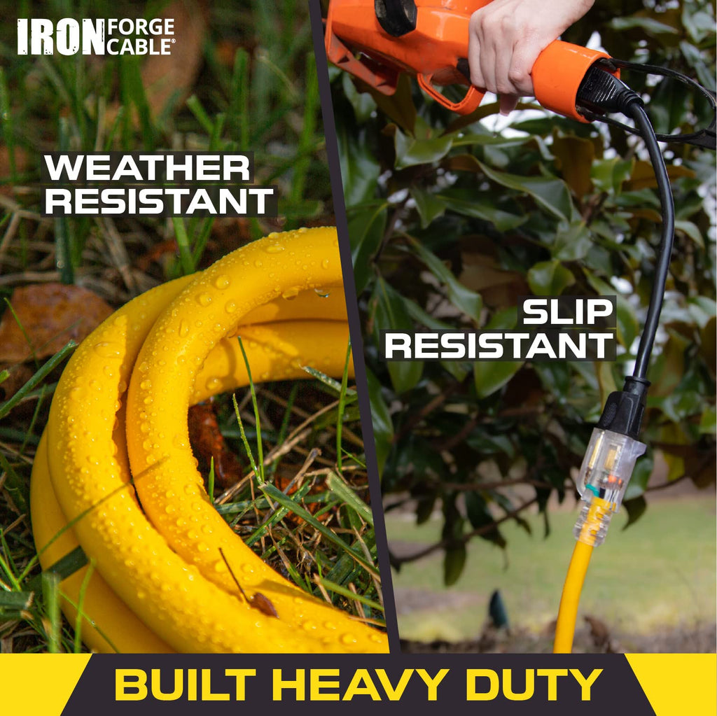 14 Gauge Heavy Duty Extension Cord, 100 Ft Yellow SJTW F161956