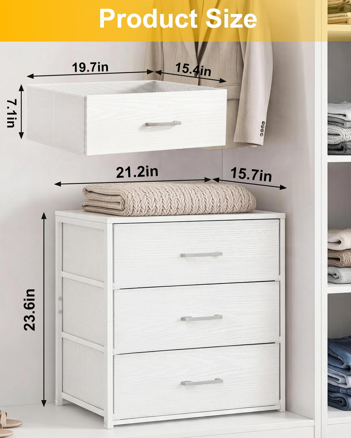 3 Drawers Dresser I229076