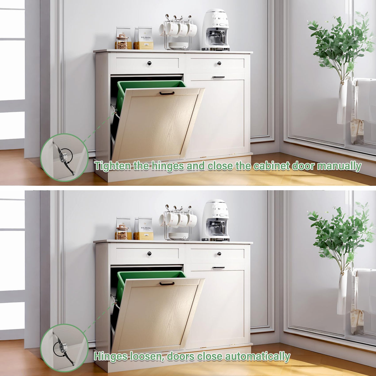 Double Tilt Out Trash Cabinet with Drawer X134