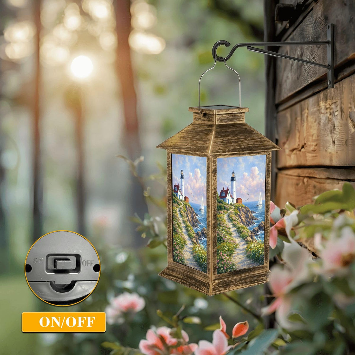 Solar Lantern Outdoor Waterproof LED Solar Lights Hanging Tabletop Lamp U50673