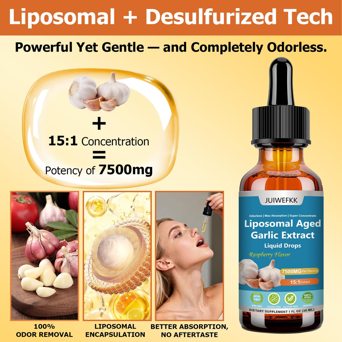 500mg Odorless Aged Garlic Extract Liquid Drop B1634
