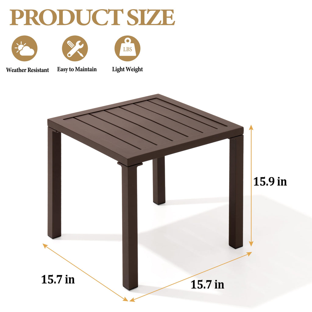 Aluminum Outdoor Side Table Set of 2 H245