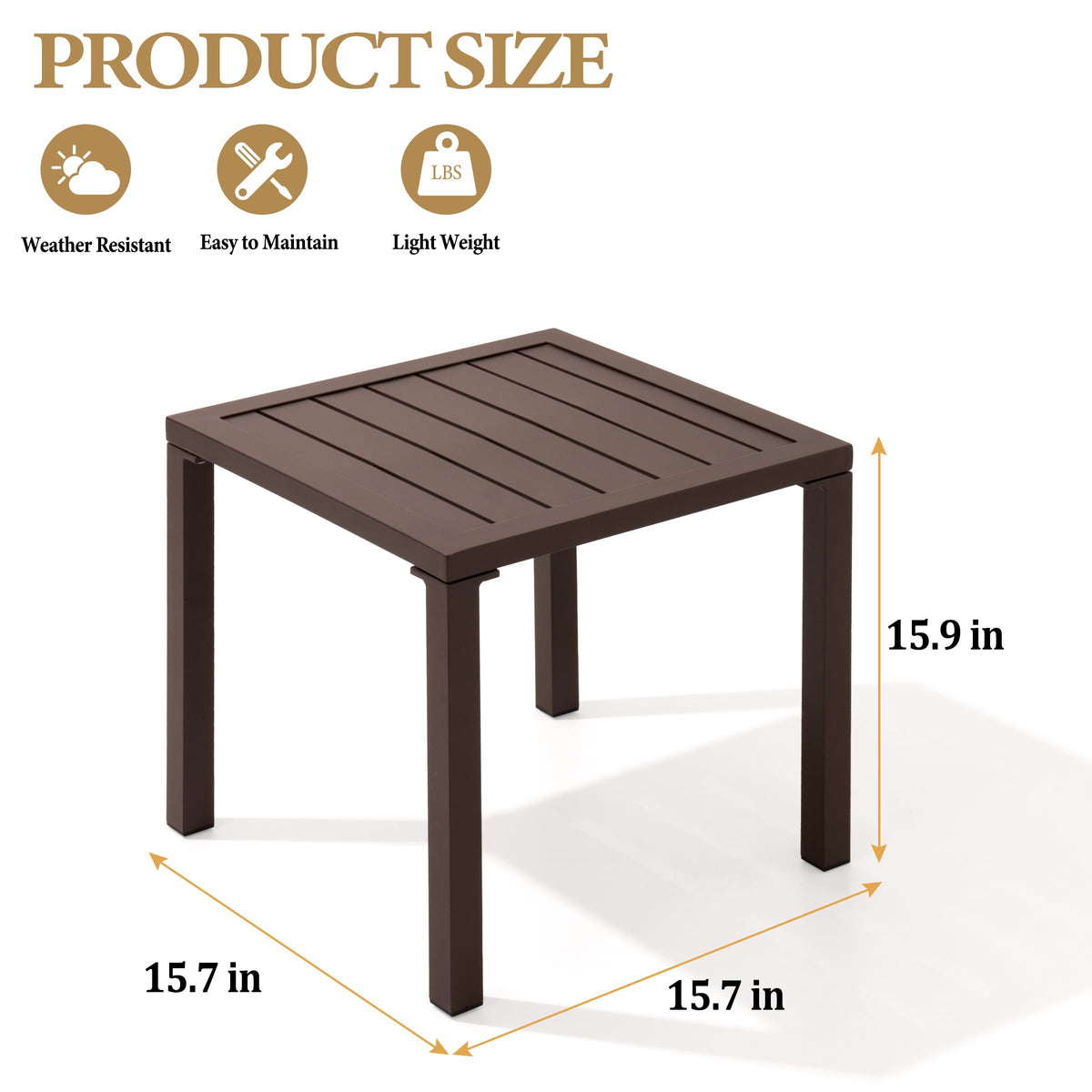 Aluminum Outdoor Side Table Set of 2 H245