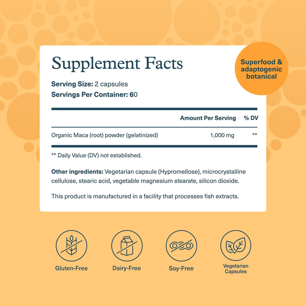 Maca Root 120 Vegetarian Capsules P828
