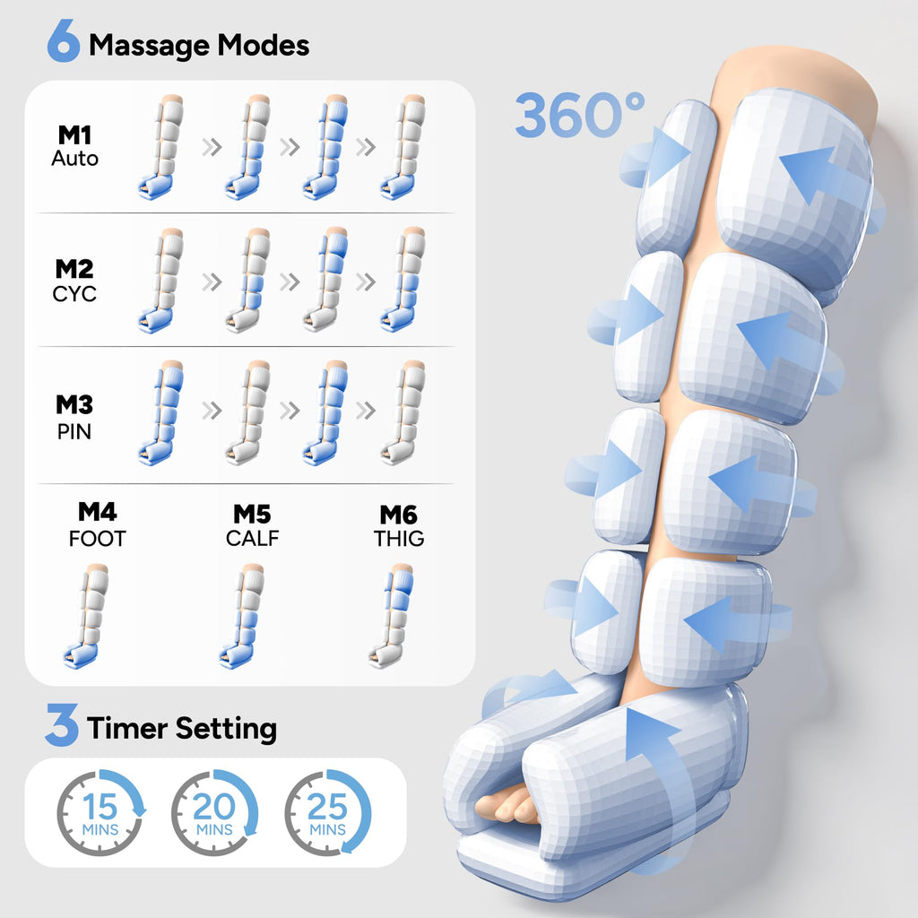 Leg Compression Massager with 9 Intensity, 6 Modes, 3 Timers X426991