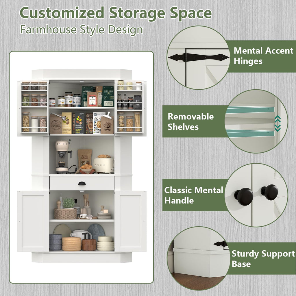 74" Corner Cabinet with Charging Station Y5609