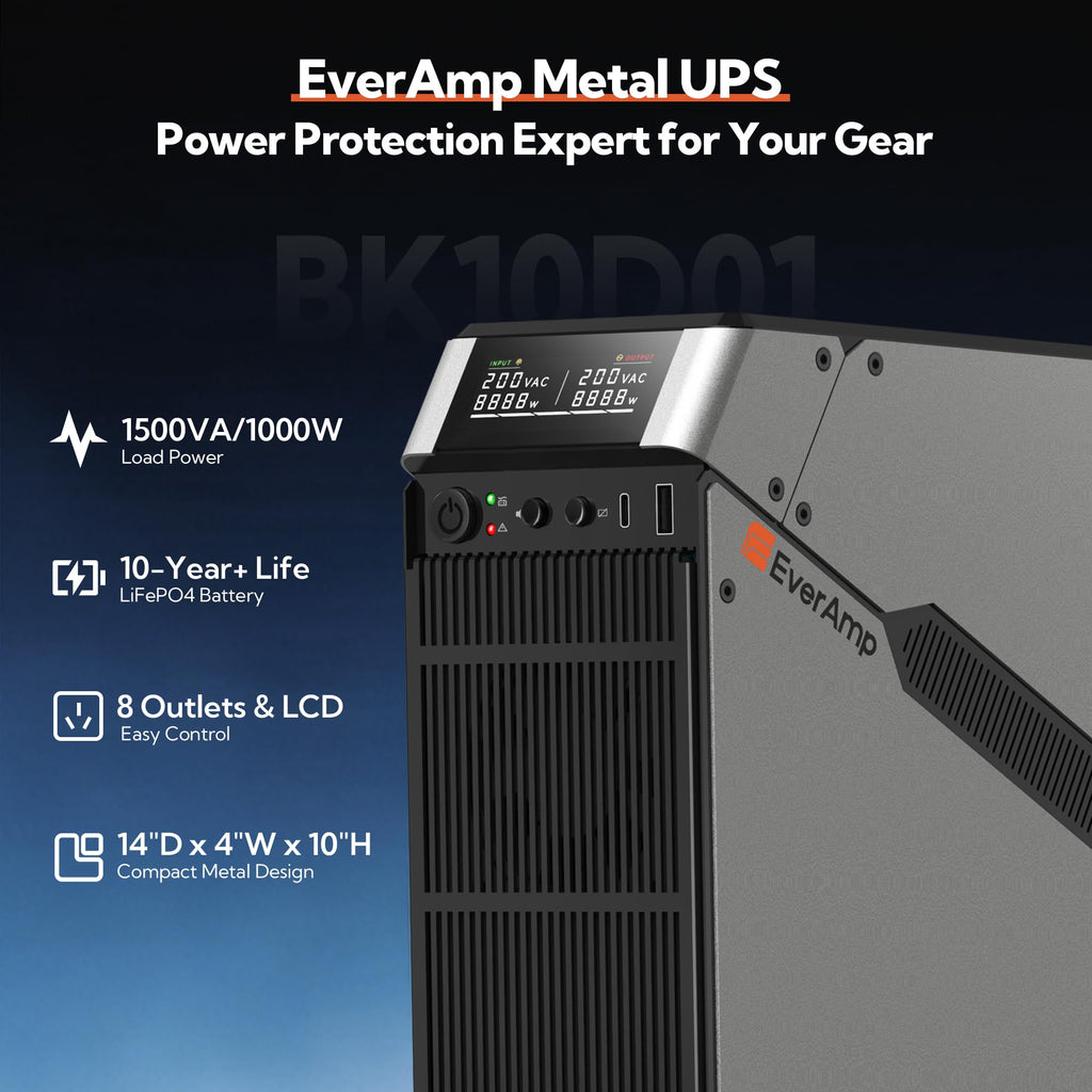 1500VA/1000W LiFePO4 UPS Battery Backup & Surge Protector M70479