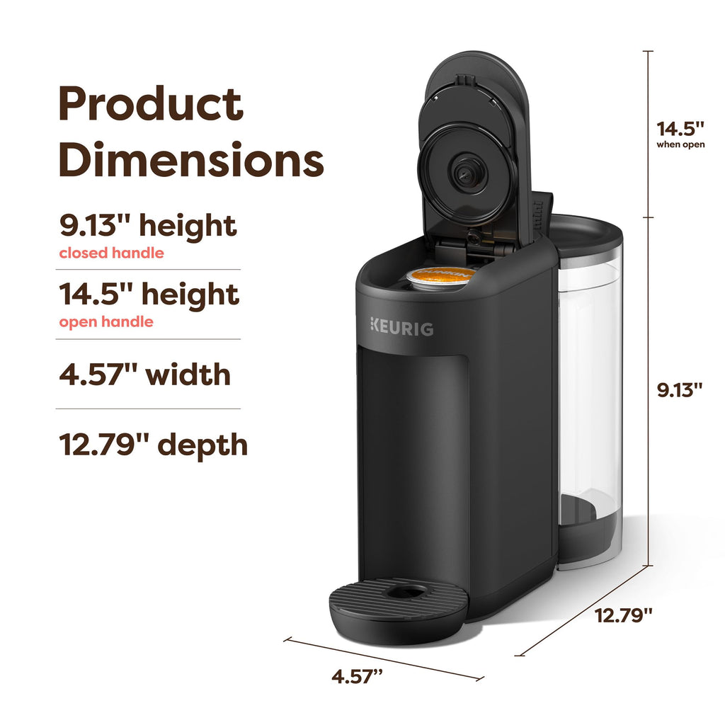 Single-Serve K-Cup Pod Coffee Maker, 3 Cup Sizes, 50 oz Removable Reservoir, Matte Black P3740
