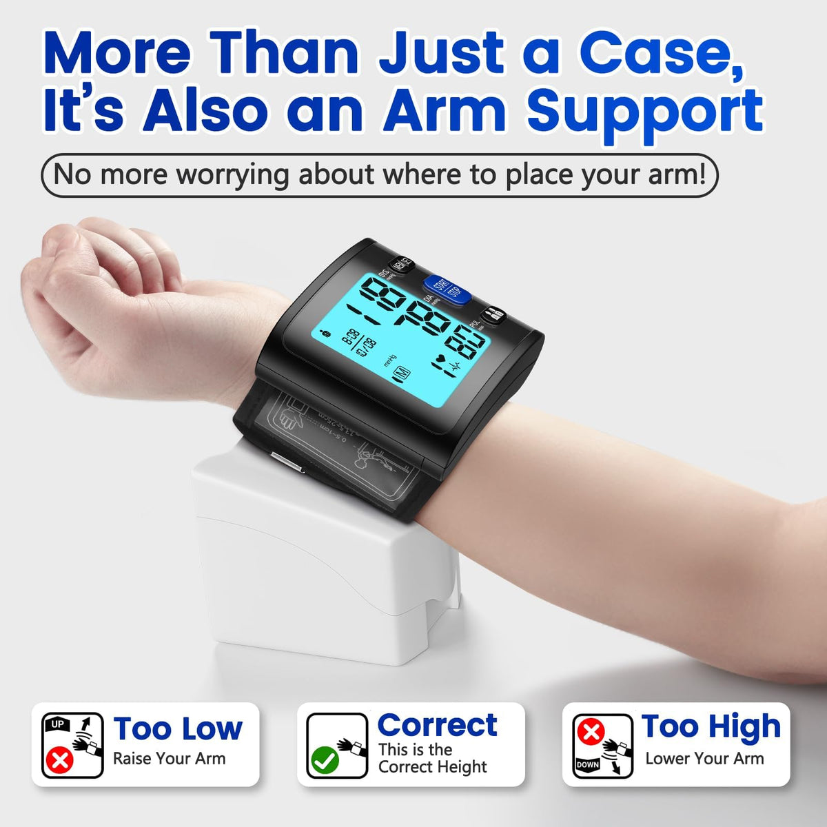 Wrist Blood Pressure Monitor with Backlit LCD Display W79003