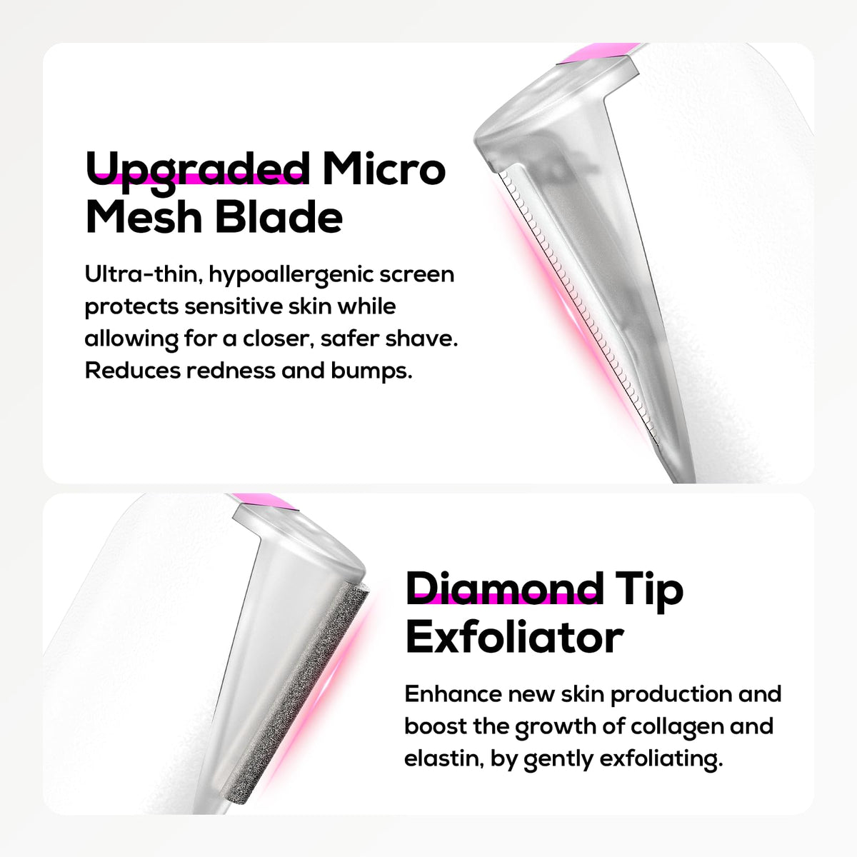 3 Speed Mini Electric Dermaplane Razor with LED Light D70803