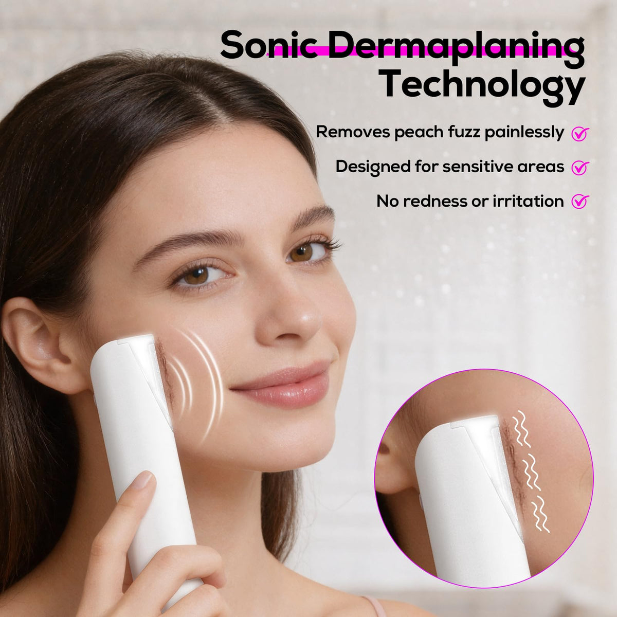 3 Speed Mini Electric Dermaplane Razor with LED Light D70803