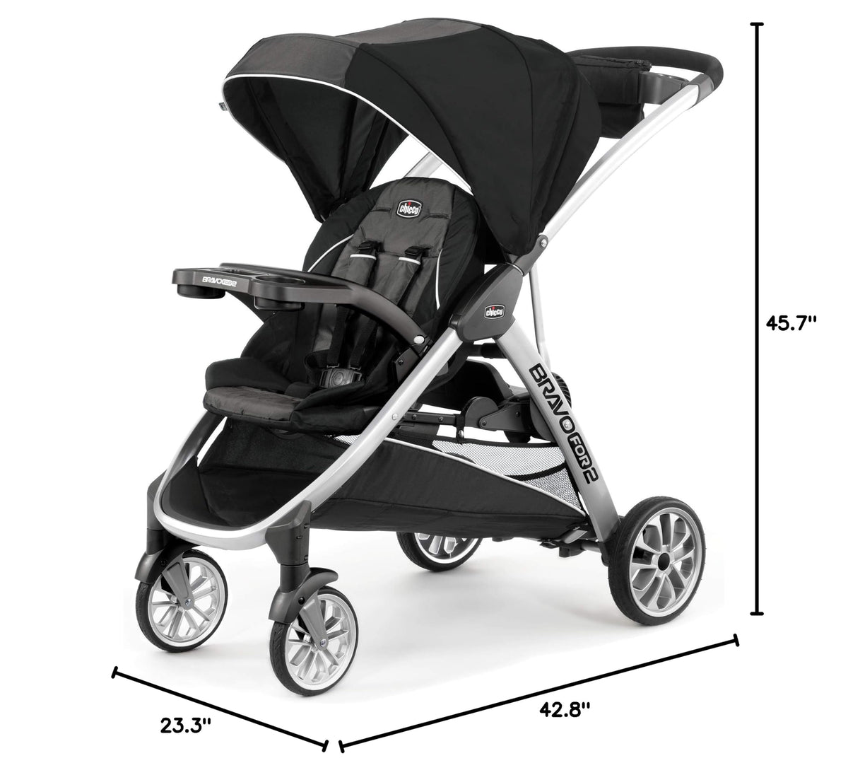 Double Stroller with Child & Parent Tray I230888