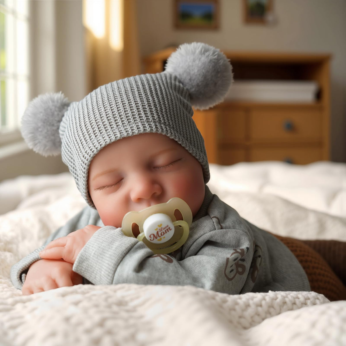 20 Inch Full Vinyl Closed-Eye Newborn Baby Doll Q7010