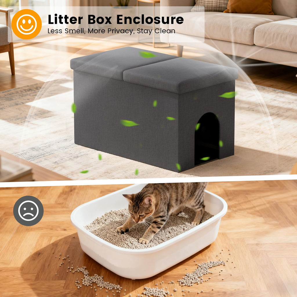 Dark Grey Cat Litter Box Enclosure I421039