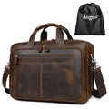 Leather 16" Laptop Briefcase with Luggage Strap Z557385