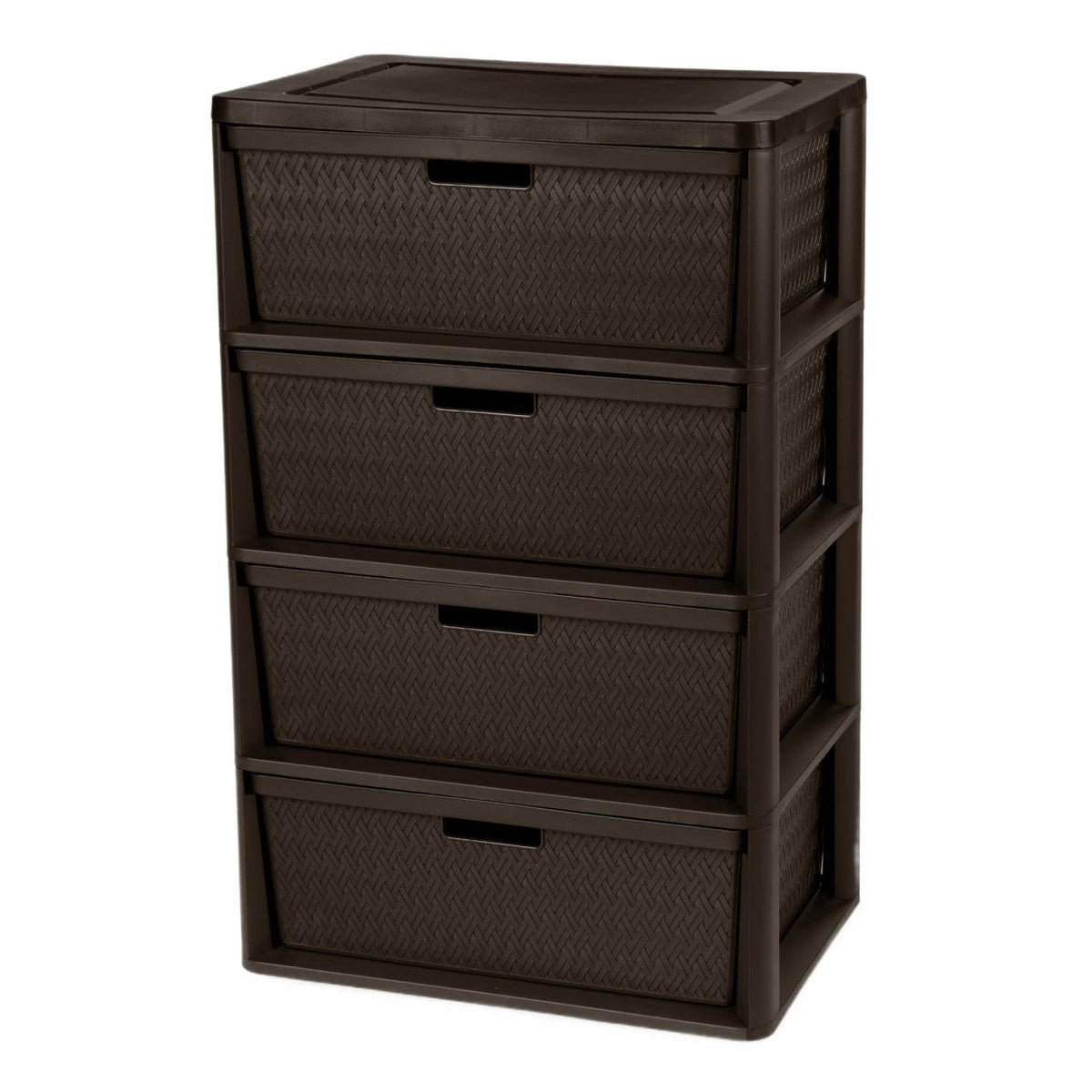 Brown 4-Drawer Storage Tower with Bins K255916
